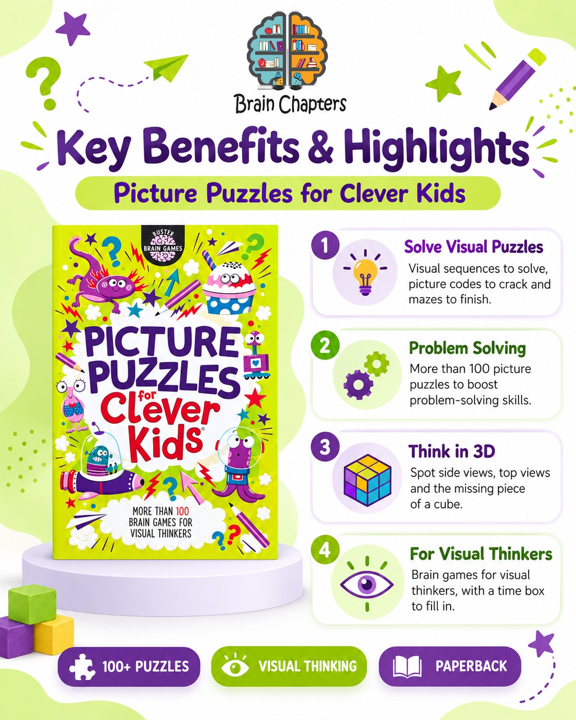 Key benefits and highlights of Picture Puzzles for Clever Kids