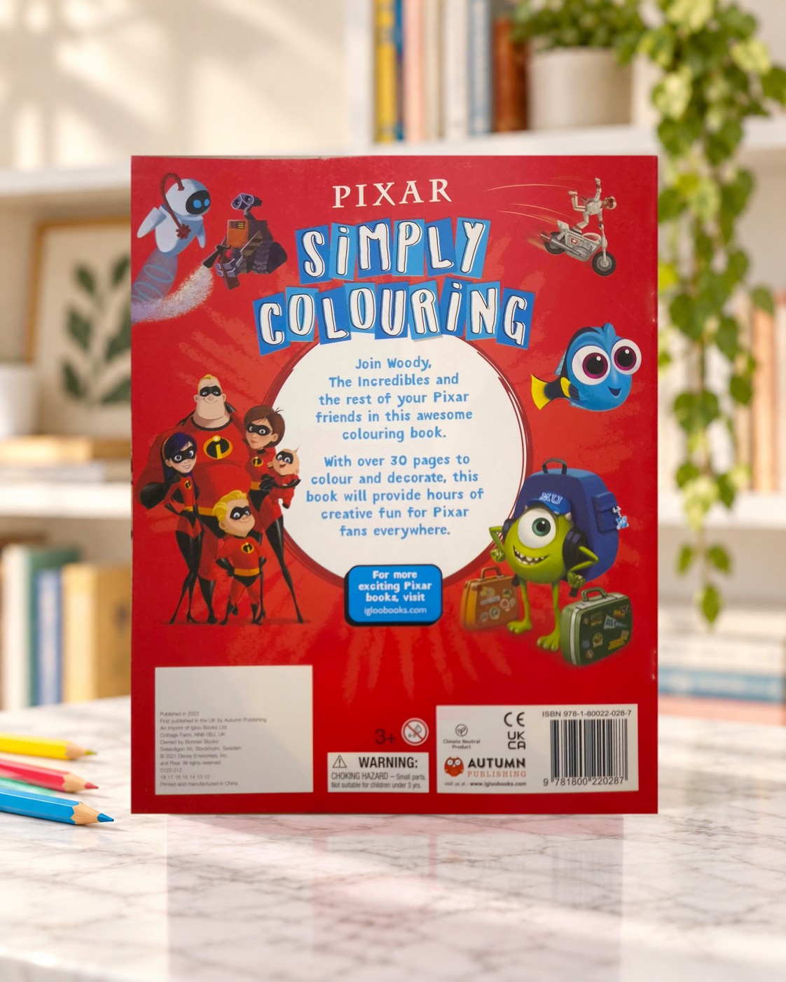 Pixar Simply Colouring, back cover