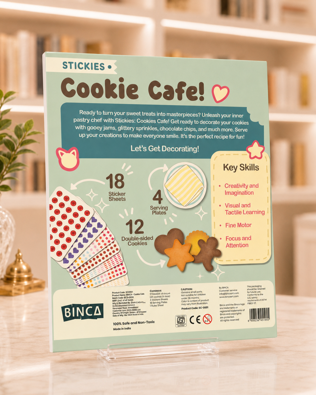 Stickies Cookie Cafe: Sticker Art & Pretend Play Kit – what's in the box