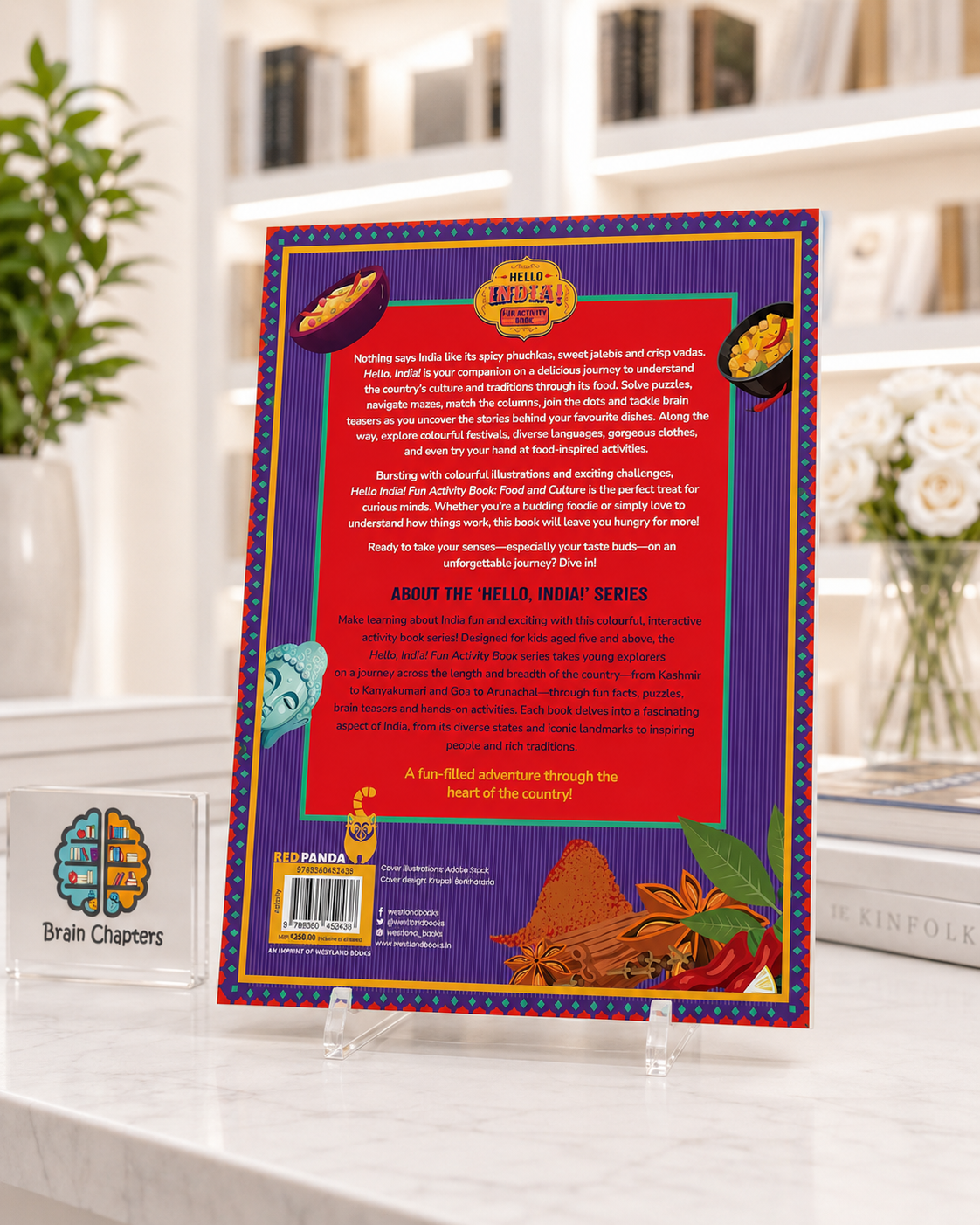 Hello, India! A Fun India Activity Book: Food and Culture – back cover