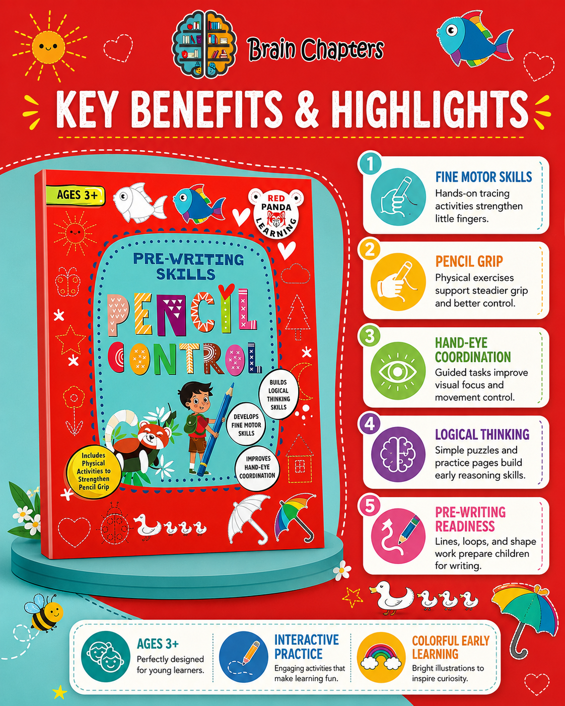 Pre-Writing Skills: Pencil Control – key benefits and highlights