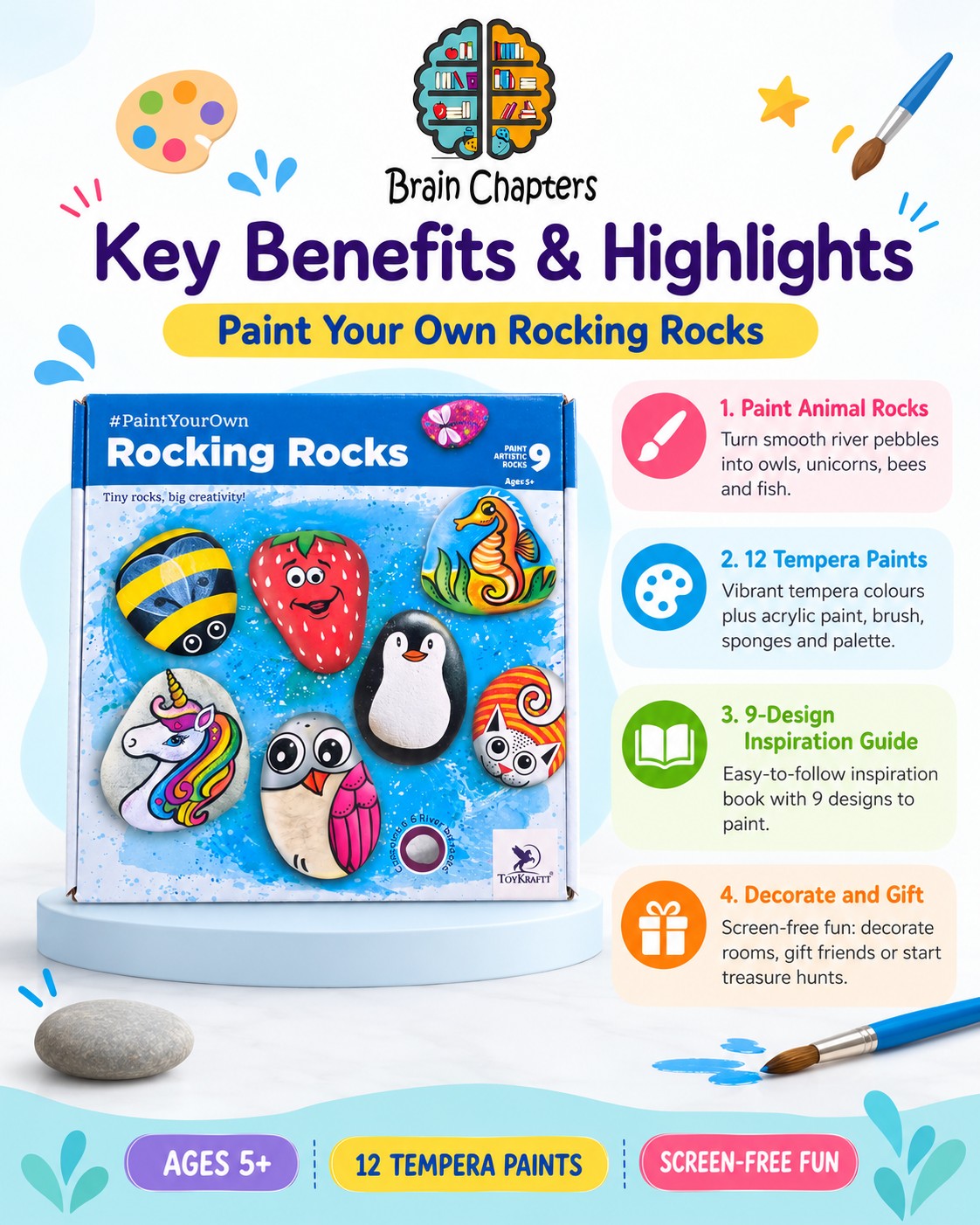Key benefits and highlights of Rocking Rocks - Paint Your Own