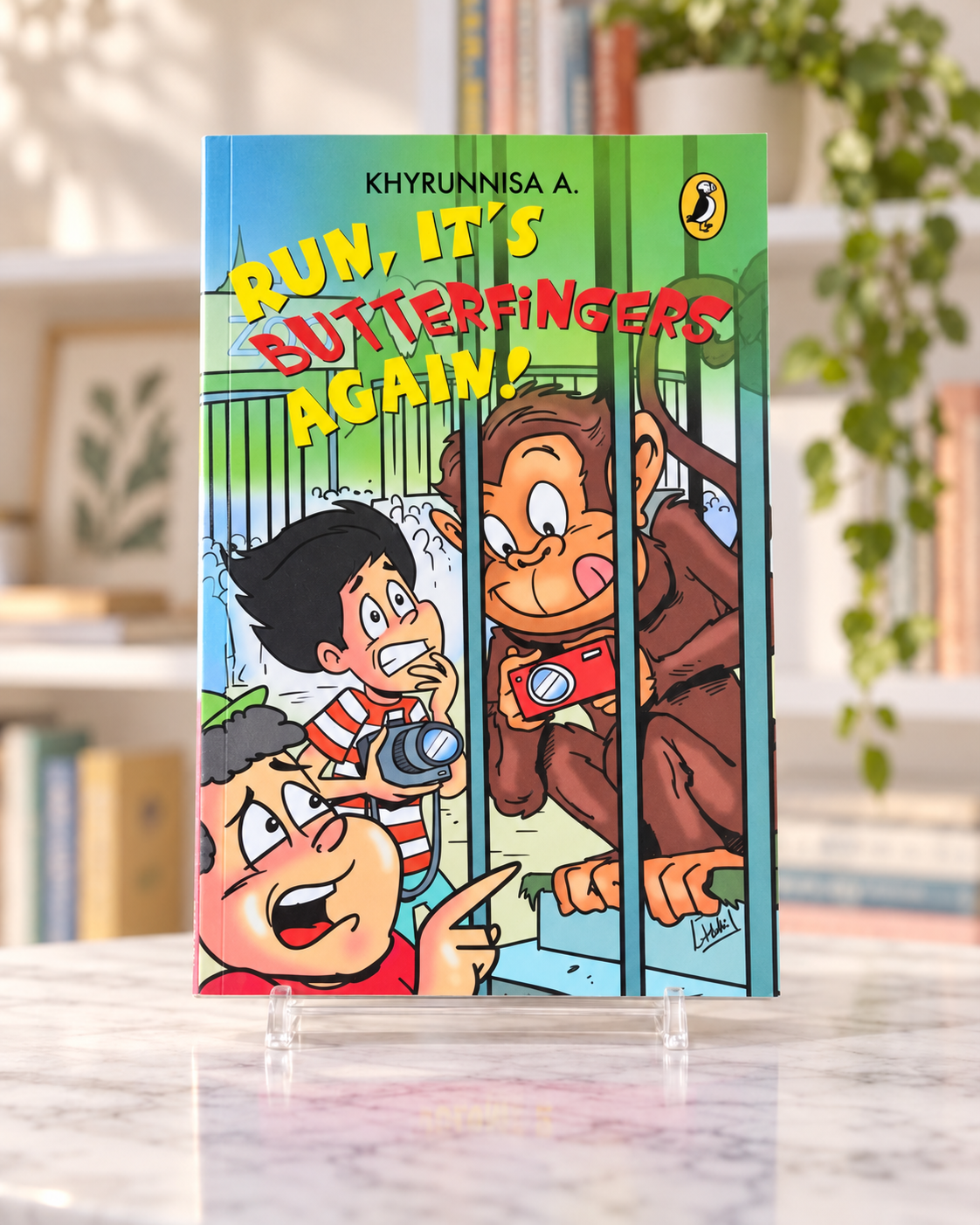 Run, It's Butterfingers Again!, paperback front cover