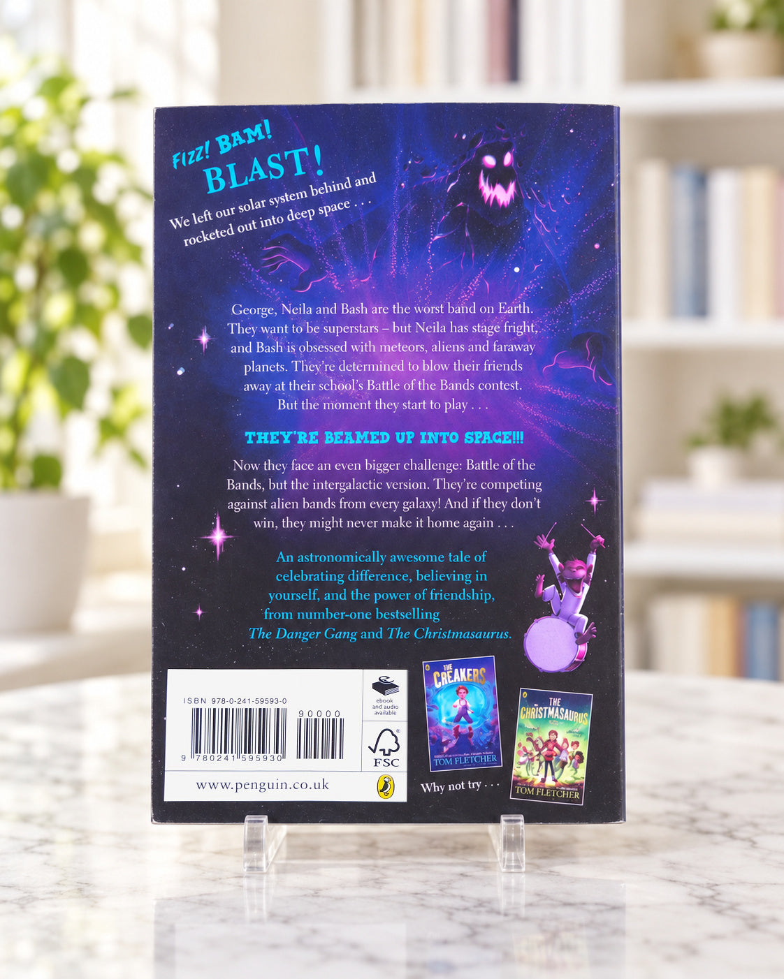 Space Band, back cover with the story blurb