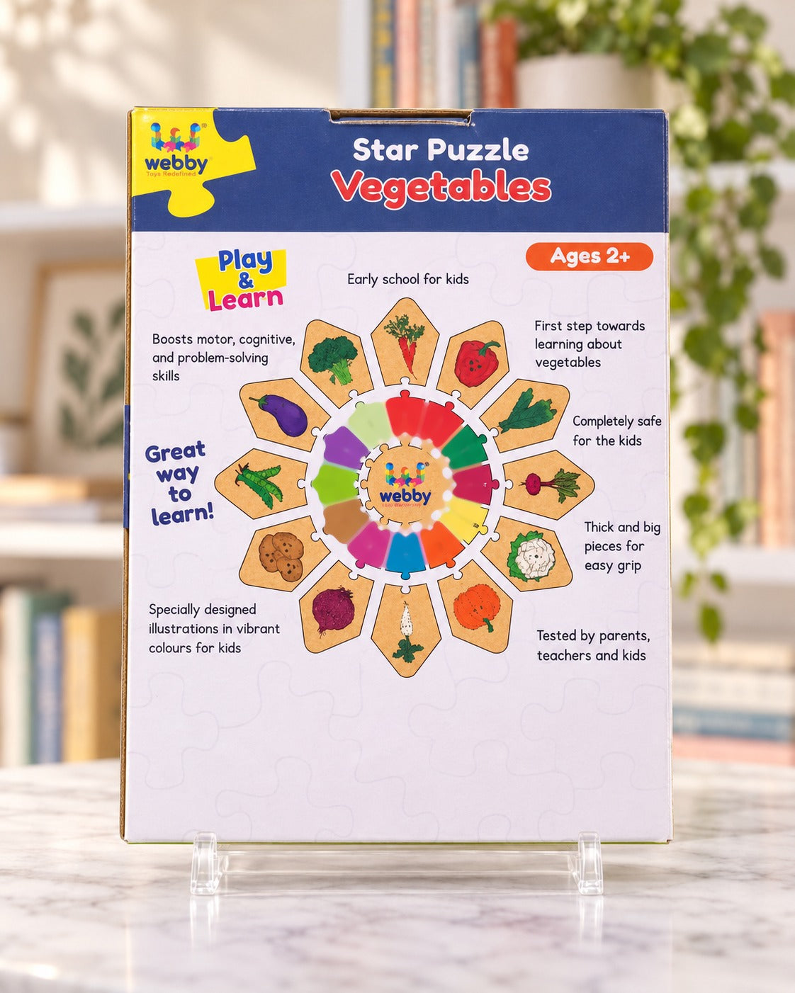 Star Puzzle Vegetables - 25 pcs, back of the box