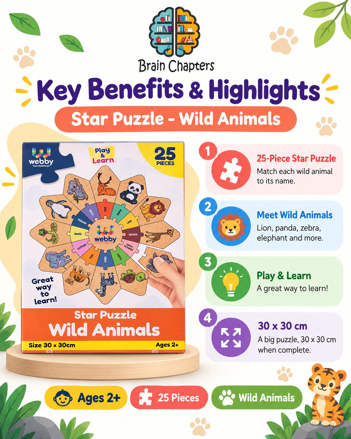 Key benefits and highlights of Star Puzzle - Wild Animals