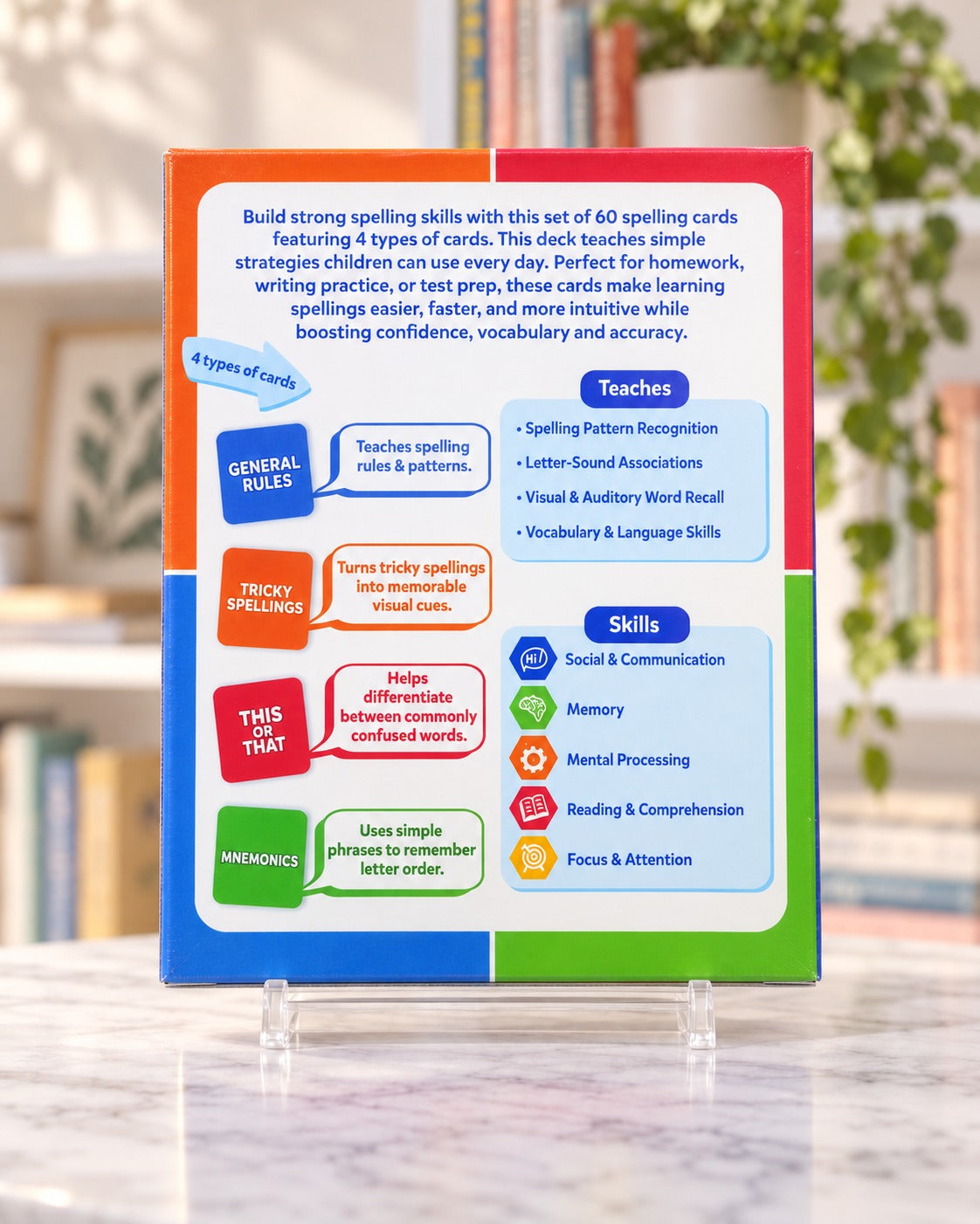 The 60 Smartest Spelling Tricks, back of the box