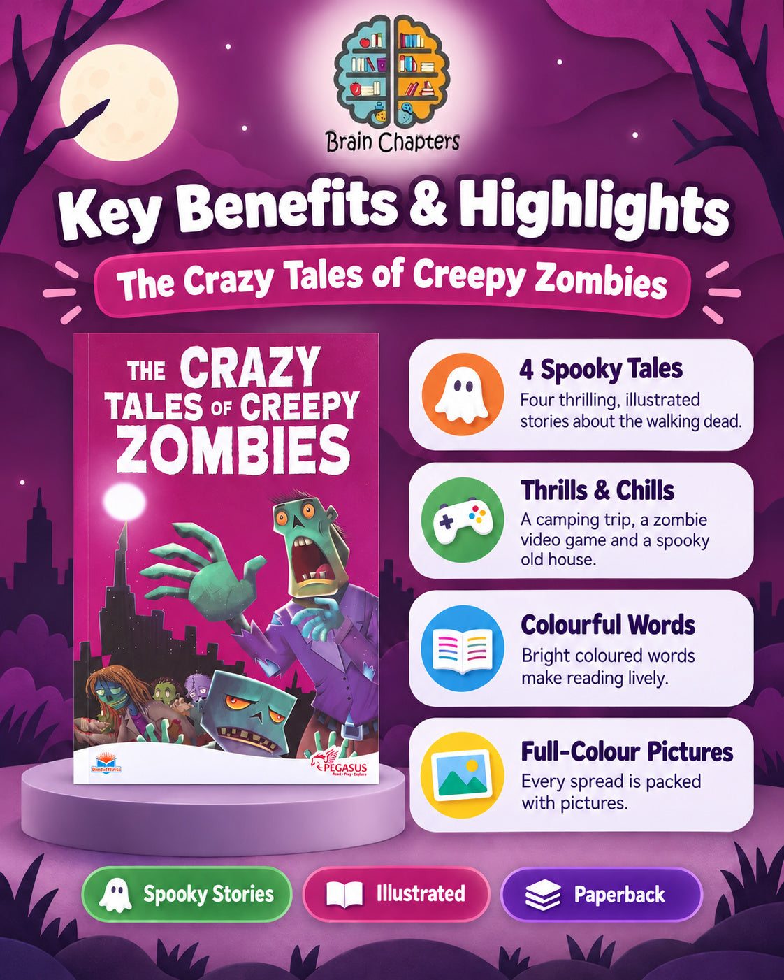 Key benefits and highlights of The Crazy Tales of Creepy Zombies
