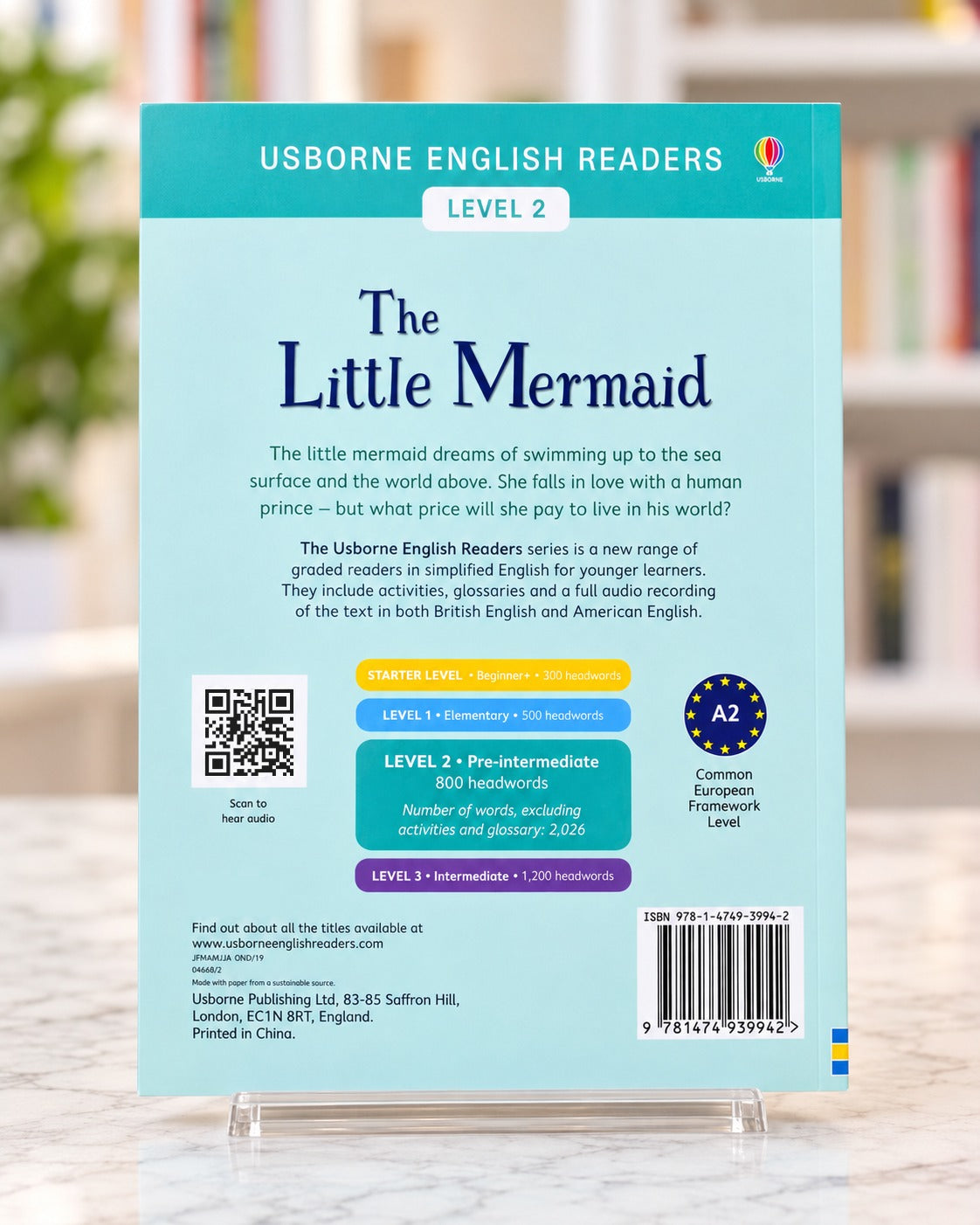 The Little Mermaid English Readers Level 2, back cover