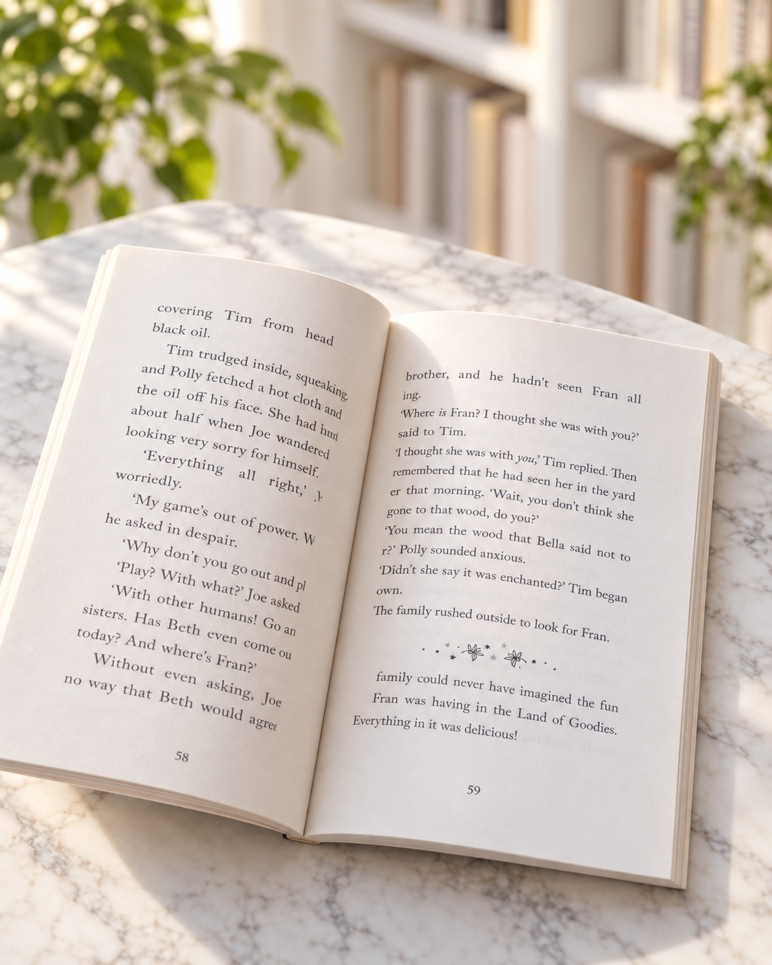 The Magic Faraway Tree, open book showing the inside pages