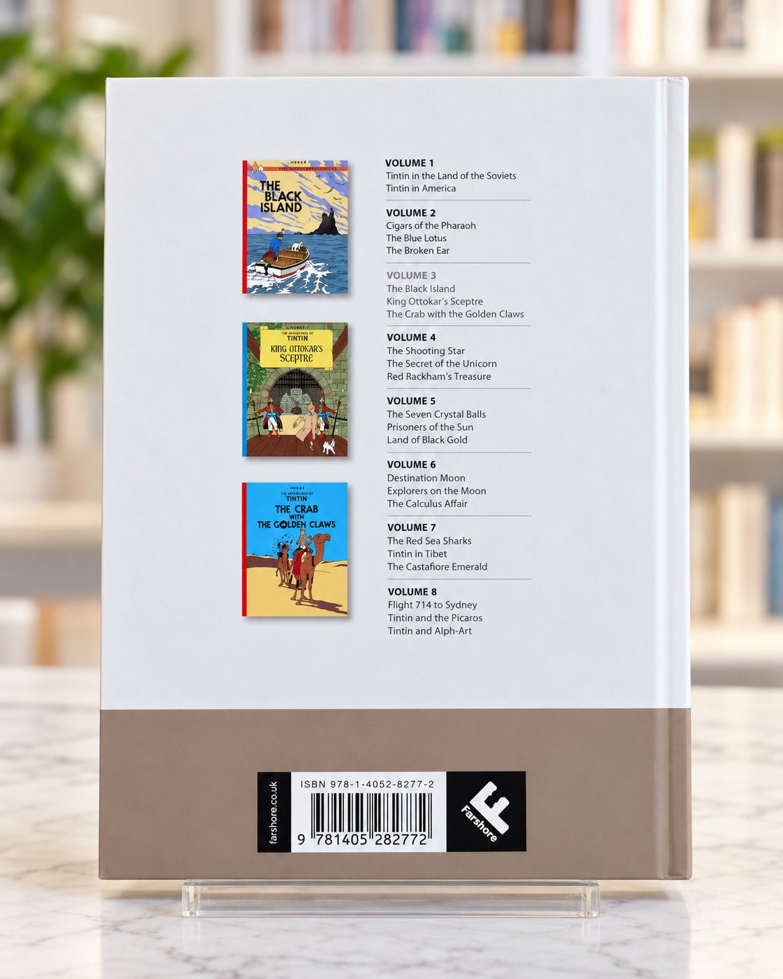 Tintin Volume 3: The Black Island, King Ottokar's Sceptre, The Crab with the Golden Claws, back cover