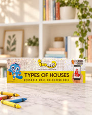 Types of Houses Reusable Colouring Roll (6 Inch), box front