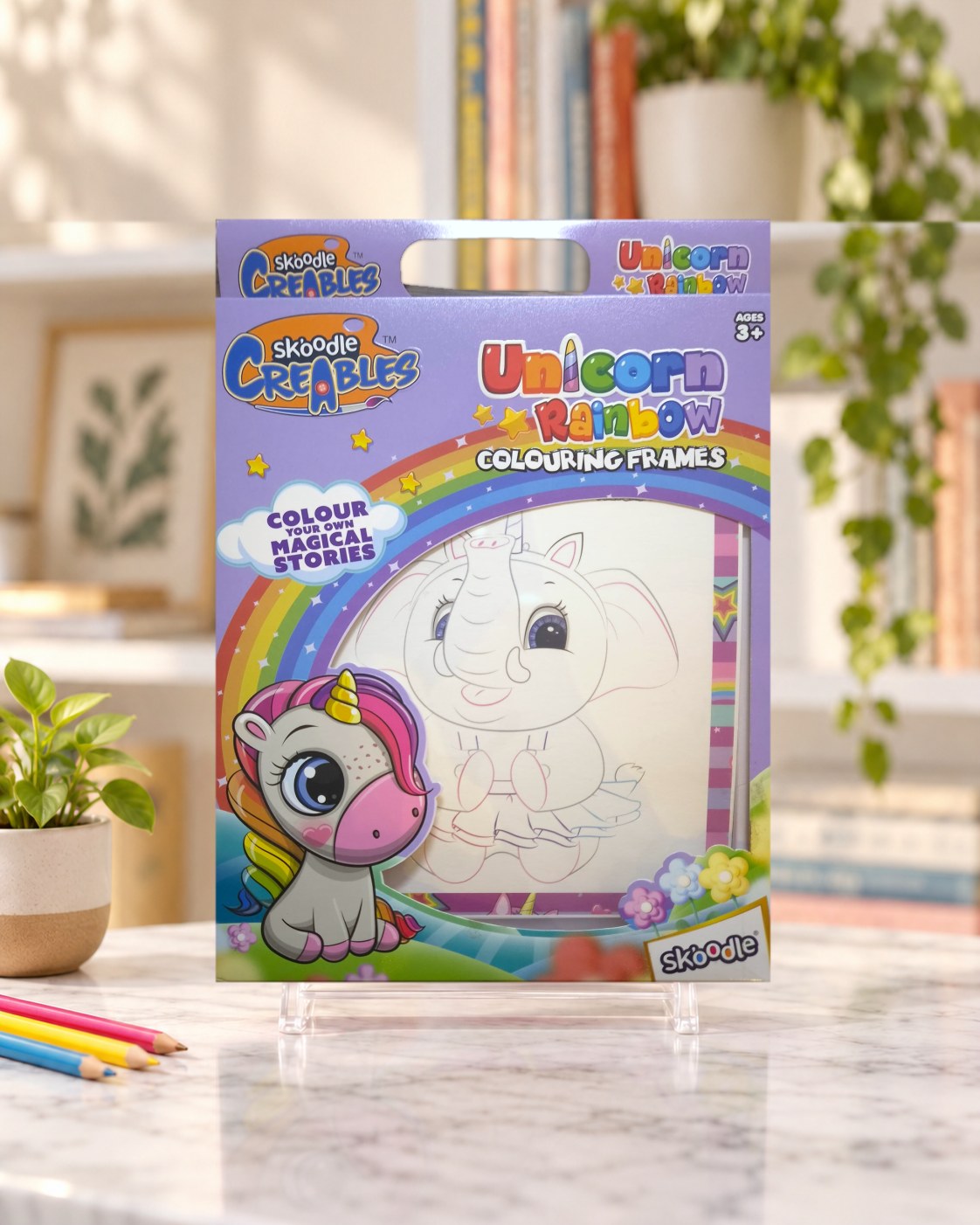 Unicorn Rainbow Colouring Frames, front