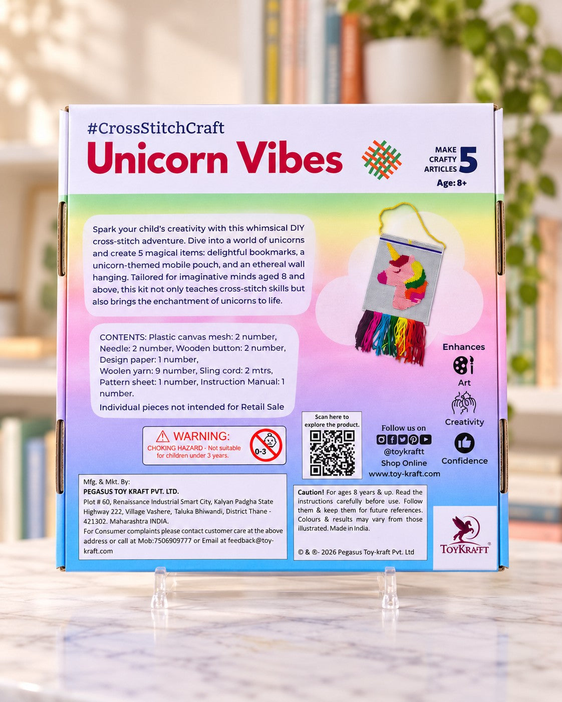 Unicorn Vibes Cross Stitch Craft, box back