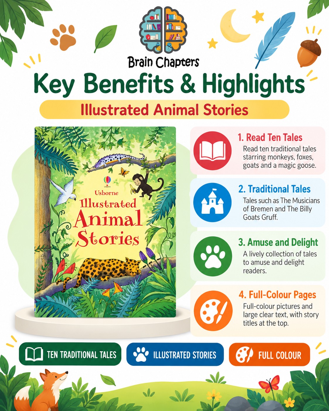 Key benefits and highlights of Usborne Illustrated Animal Stories