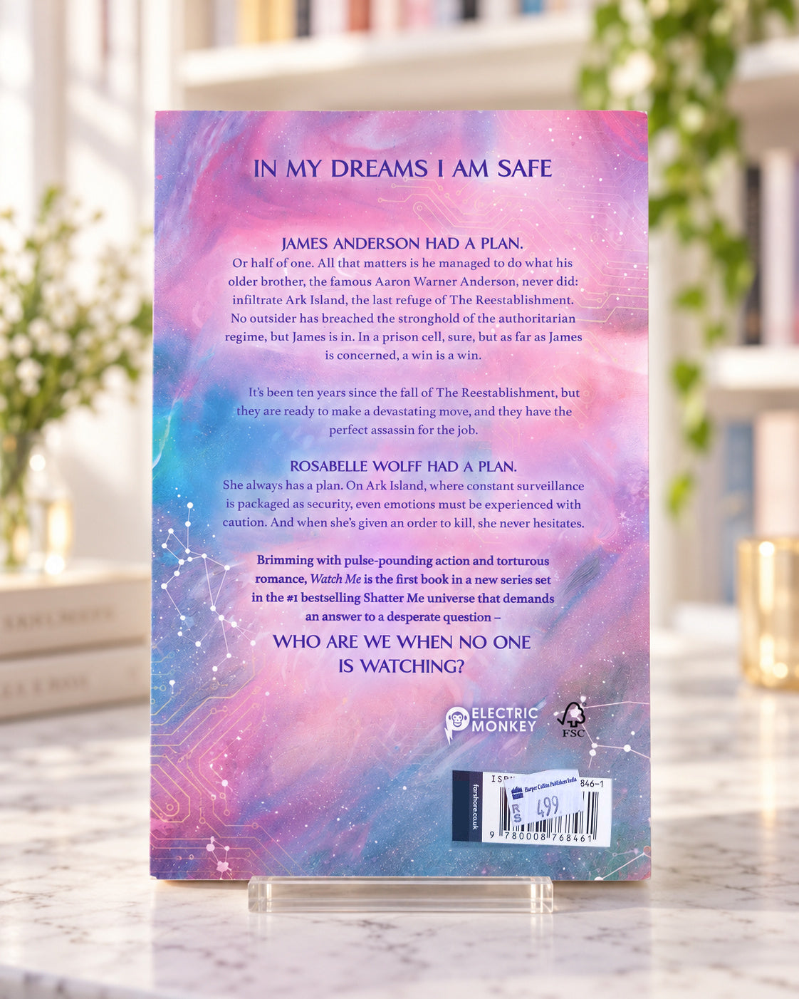 Watch Me, back cover with the blurb