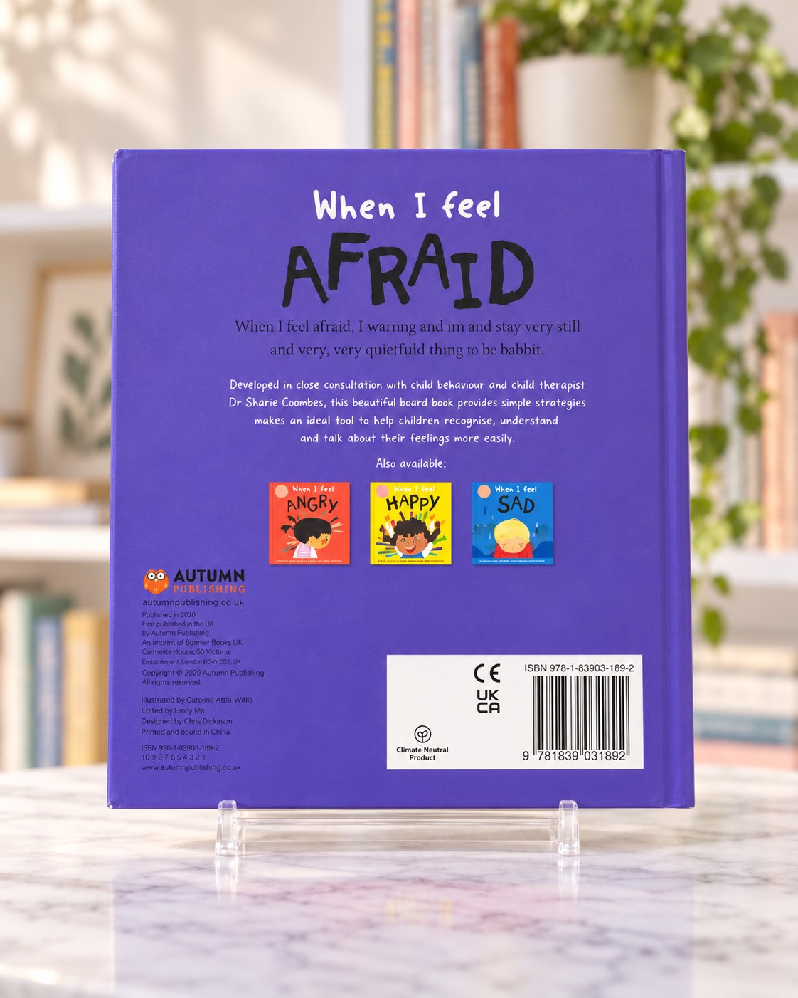 When I Feel Afraid, back cover