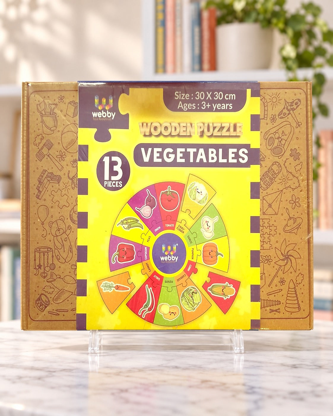 Wooden Puzzle - Vegetables 13pcs, box front