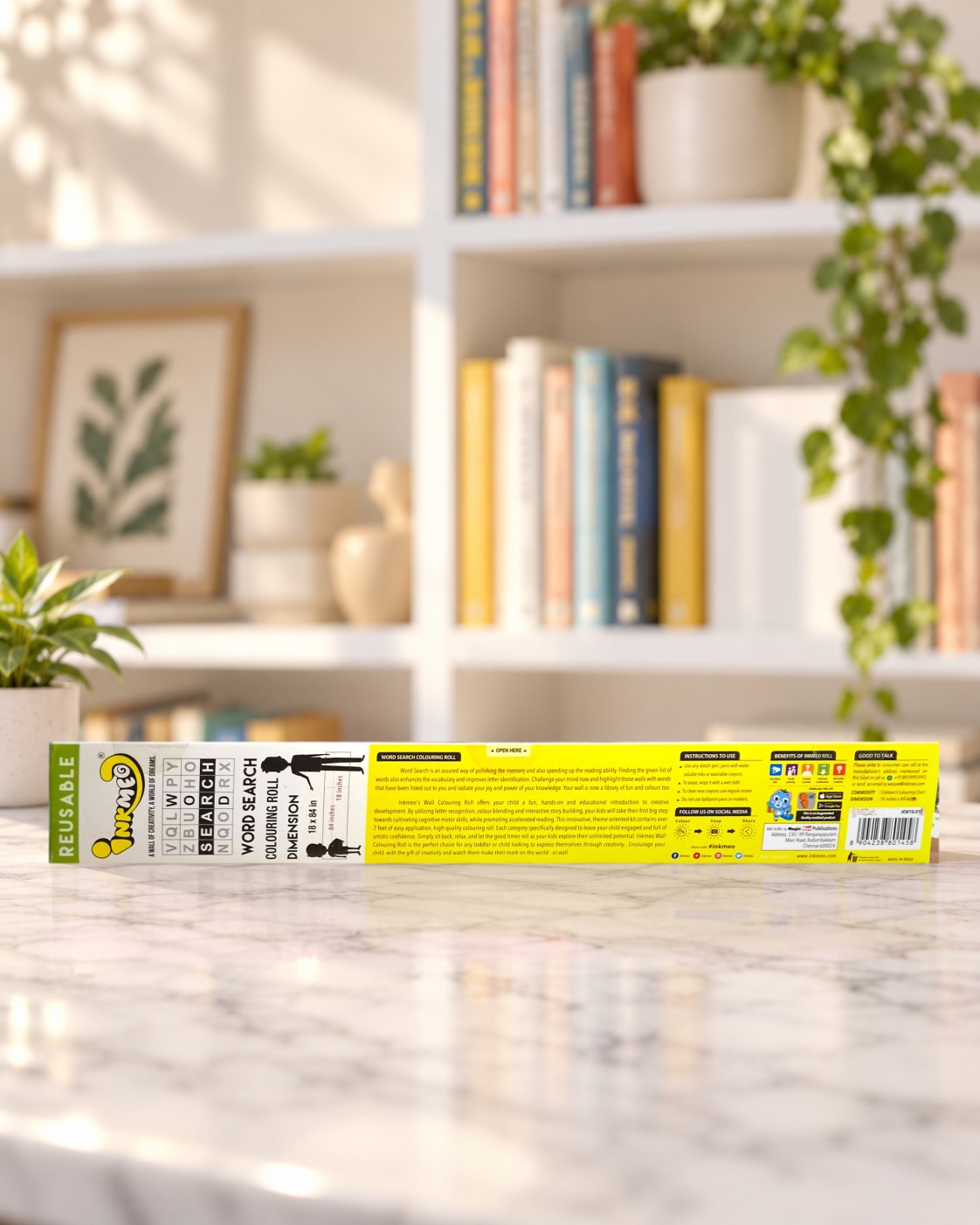 Word Search Colouring Reusable Roll (18 Inch), box back