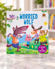 Worried Wolf, A Book on Emotions, board book front cover