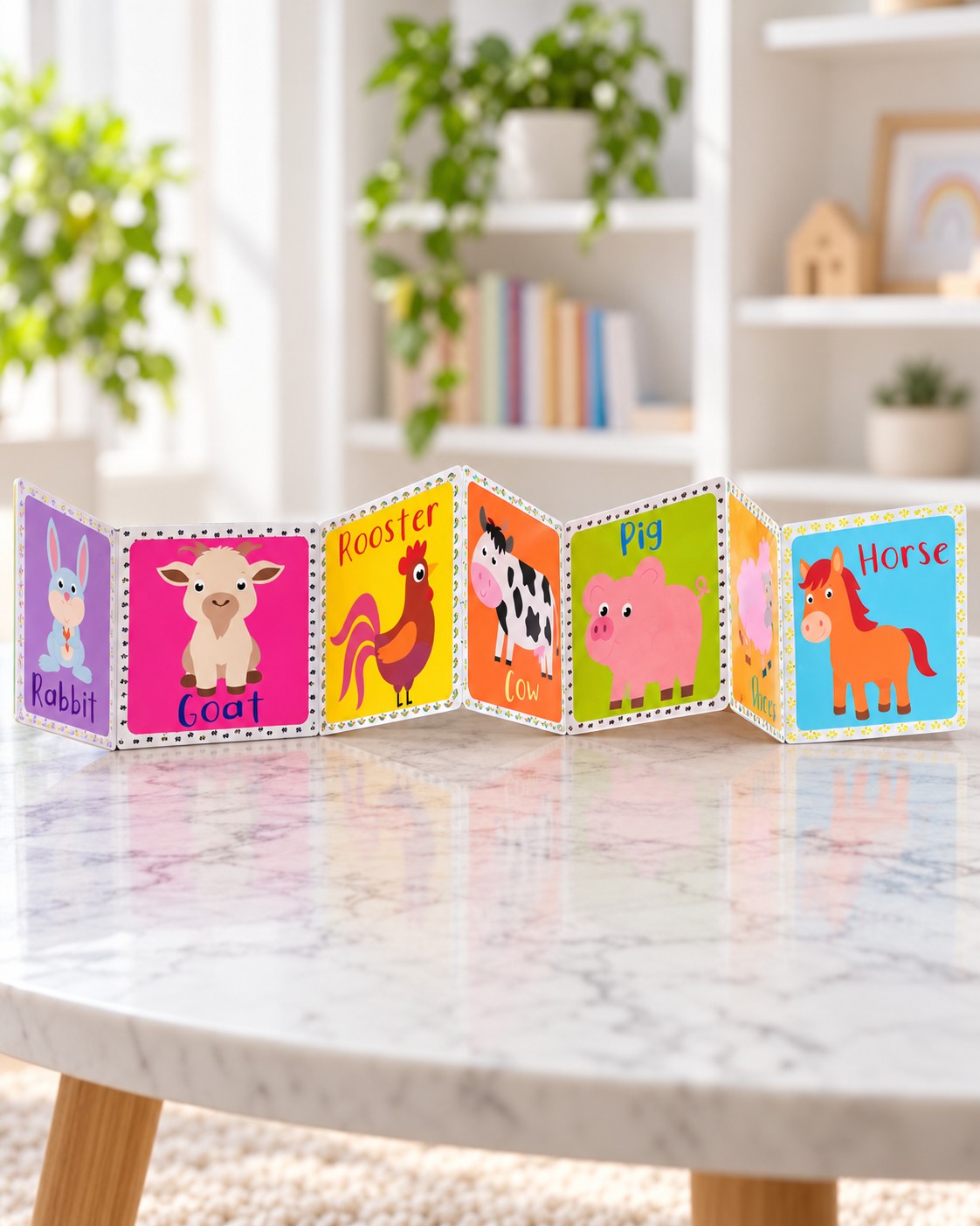 Zig Zag Play Book Farm Animals, opened out in full