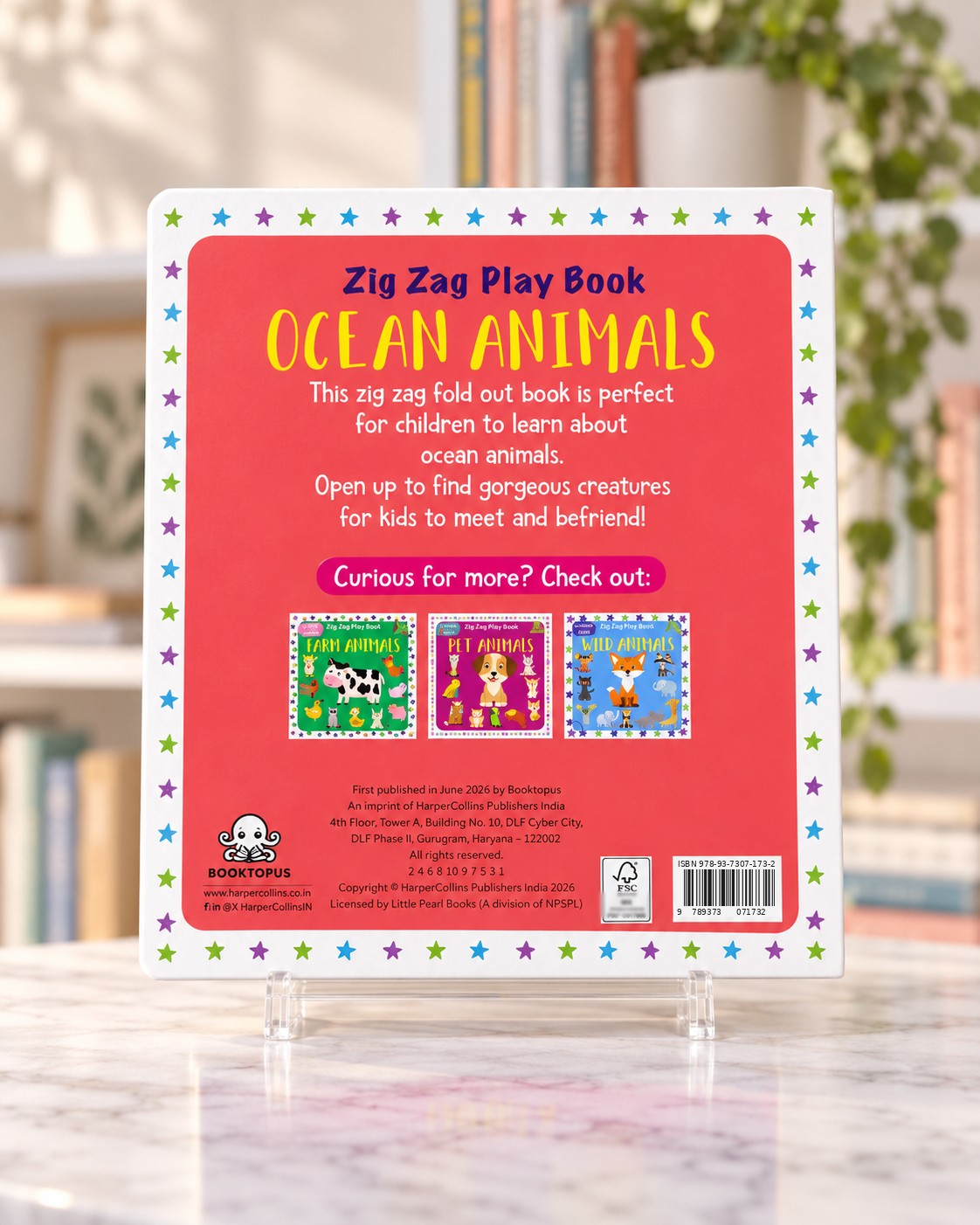 Zig Zag Play Book Ocean Animals, back cover