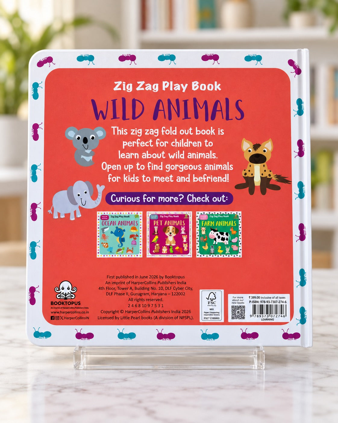 Zig Zag Play Book Wild Animals, back cover