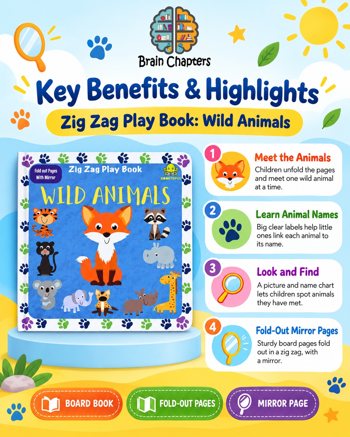 Key benefits and highlights of Zig Zag Play Book Wild Animals